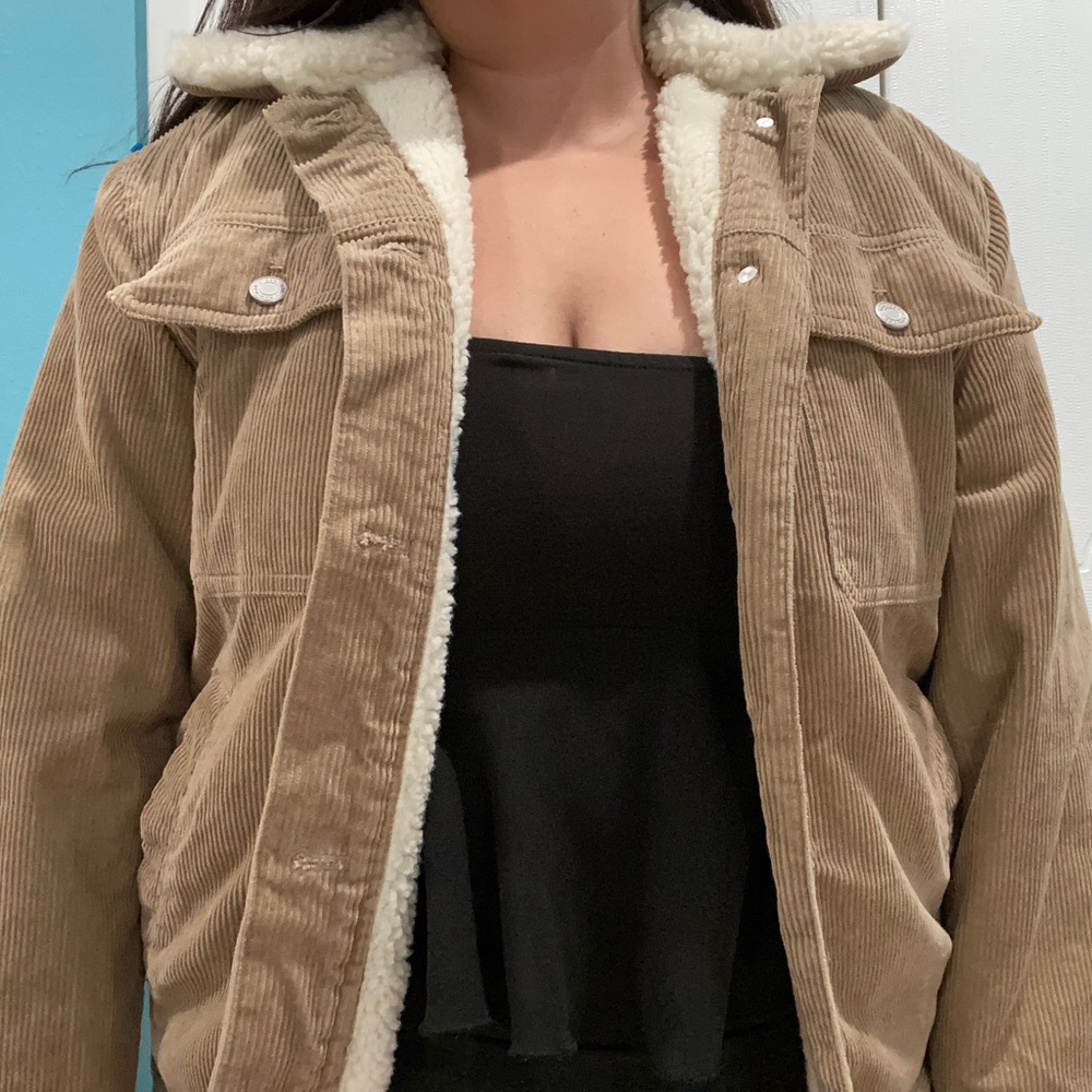 H&M Corduroy Jacket with Fur Lining